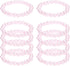 10 Pcs White Pearl Bracelets for Women, 8mm Stackable Faux Beads Stretch Bracelet Lady Bridal Bridesmaid Wedding Party Gifts, Pink -