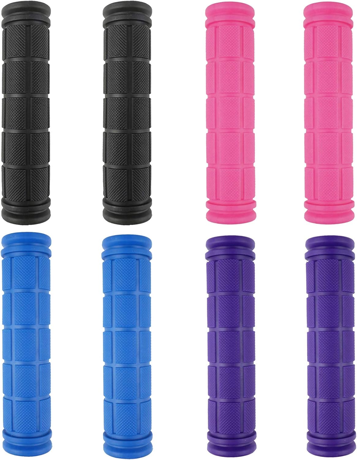 4 Pairs Bicycle Handle Bar Grips Mushroom for BMX/MTB/Road Mountain Bikes black, blue, purple, pink 