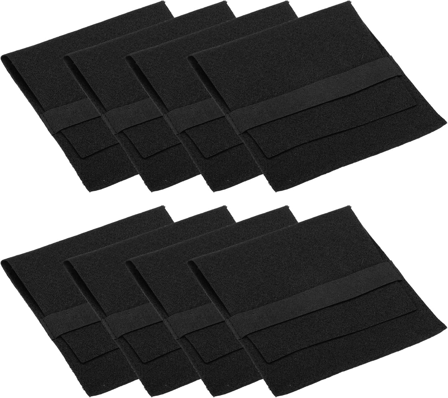 10x10cm Jewelry Pouches with Band, 8 Pack Microfiber Portable Soft Storage Bags Packaging for Necklace Bracelet Earring Watch Rings Brooch, Black -