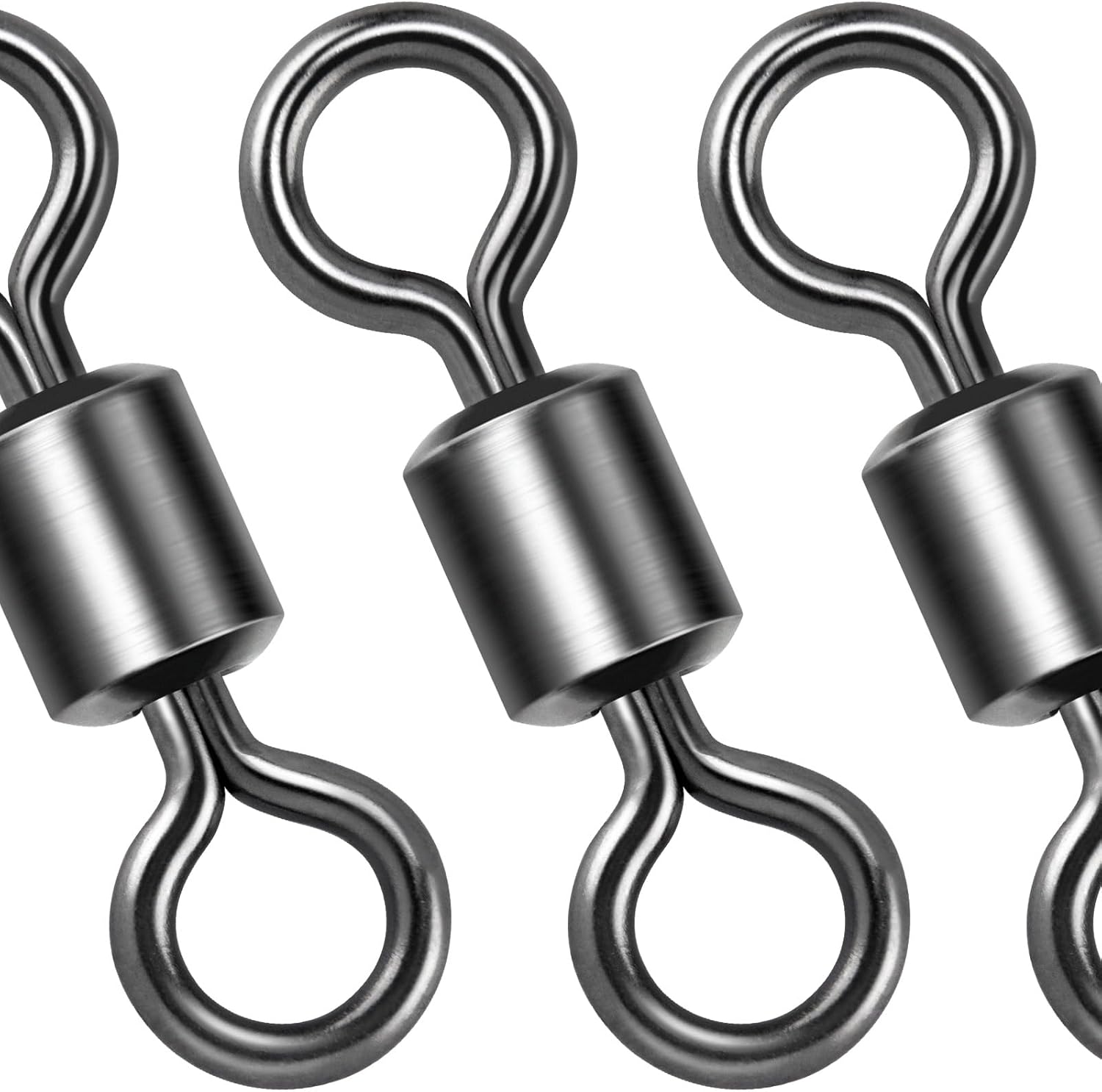 Barrel Fishing Swivels, Available from #12-#12/0, Stainless Swivels Tackle Saltwater, Freshwater, Leader/Line/Lure Connector - #12(0.28")-20LB-50 Pack