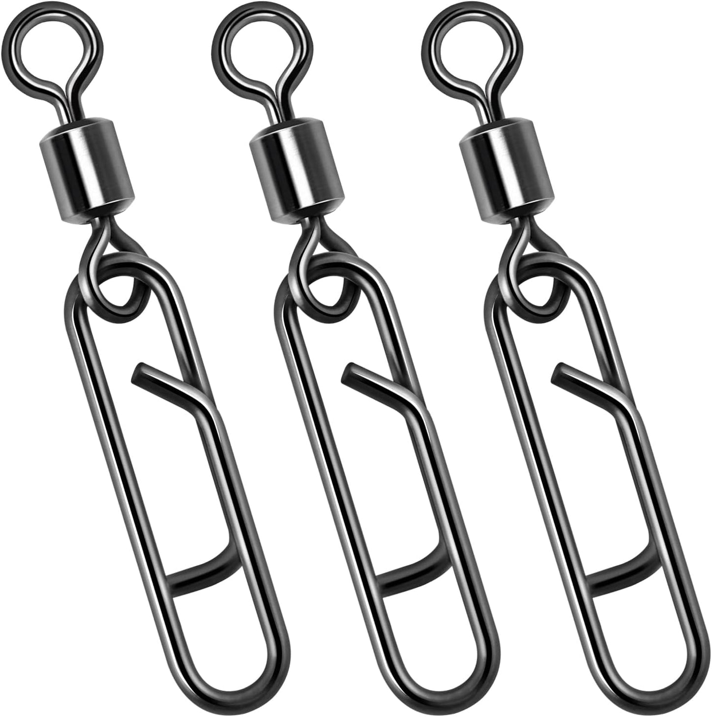 Fishing Clips with Swivels, Speed Power Barrel Swivels Quick Change Lure Snap Tackle Leader Line Connector for Freshwater & Saltwater - #8(0.75")-42LB-20 Pack