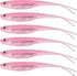 Soft Plastic Baits, Fork Tail Jerkbait Minnow Lures, 3 to 4-3/4 Inches Swimbaits Jerk Shad Baits Crappie Bass Fishing Lures Pink 3"-6 Pack