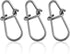 50 Pack Crankbait Snaps Stainless Steel Duo Lock Lure Quick Change Fishing Speed Clips Connector Freshwater Bass - 