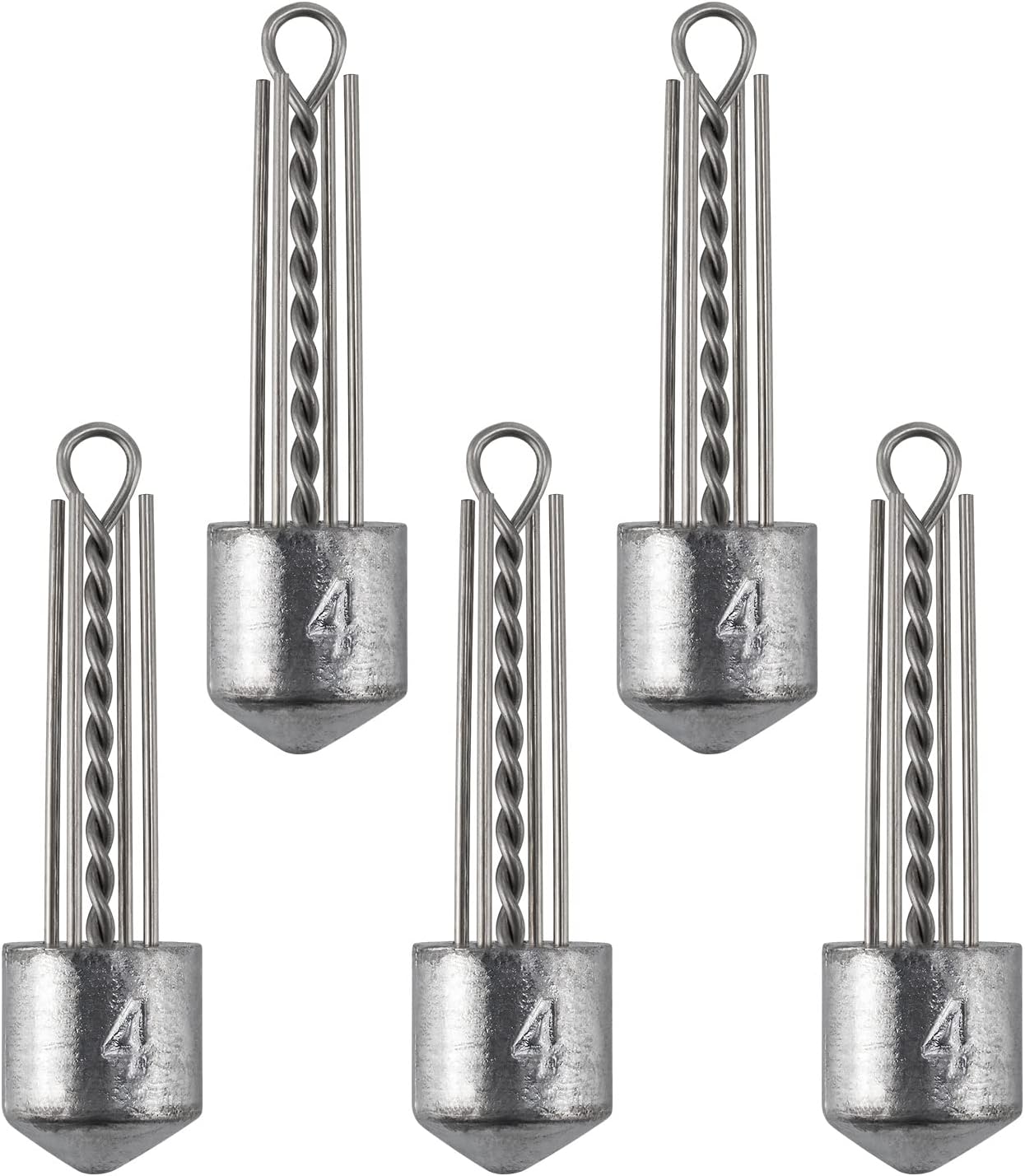5 Pack Spider Surf Fishing Weight Sputnik Sinker 1oz-8oz Saltwater Beach Casting Sea Bottom Holder - 4oz-5