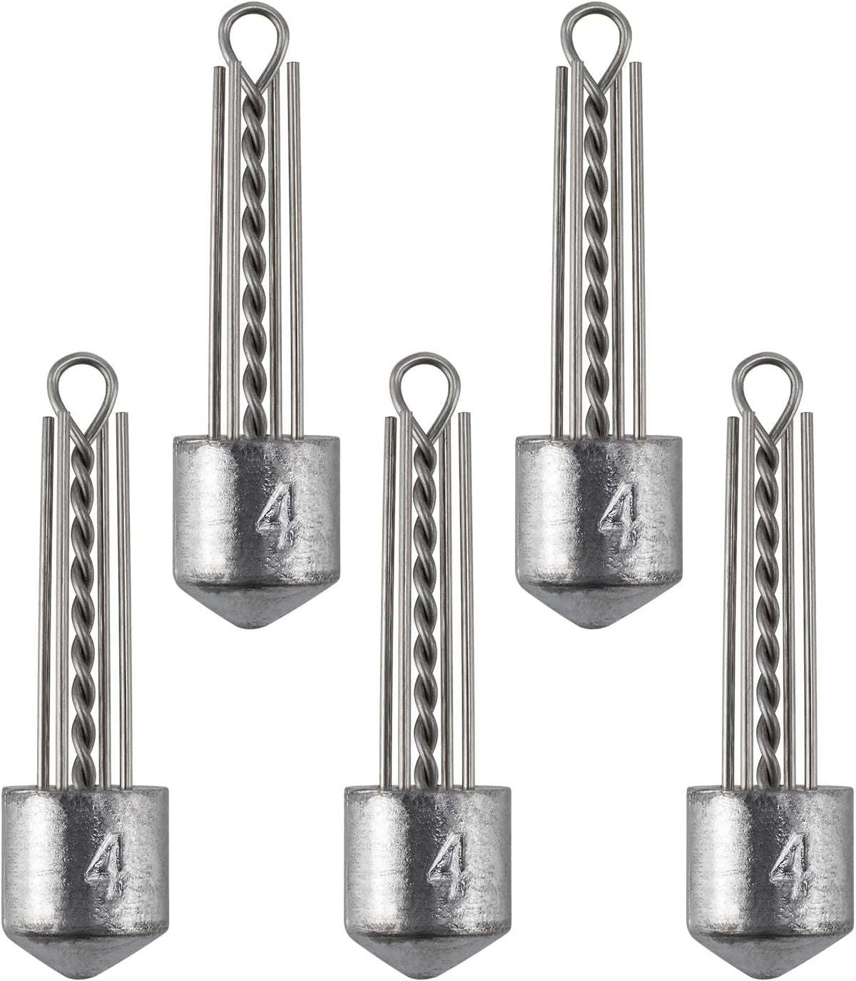 5 Pack Spider Surf Fishing Weight Sputnik Sinker 1oz-8oz Saltwater Beach Casting Sea Bottom Holder - 4oz-5