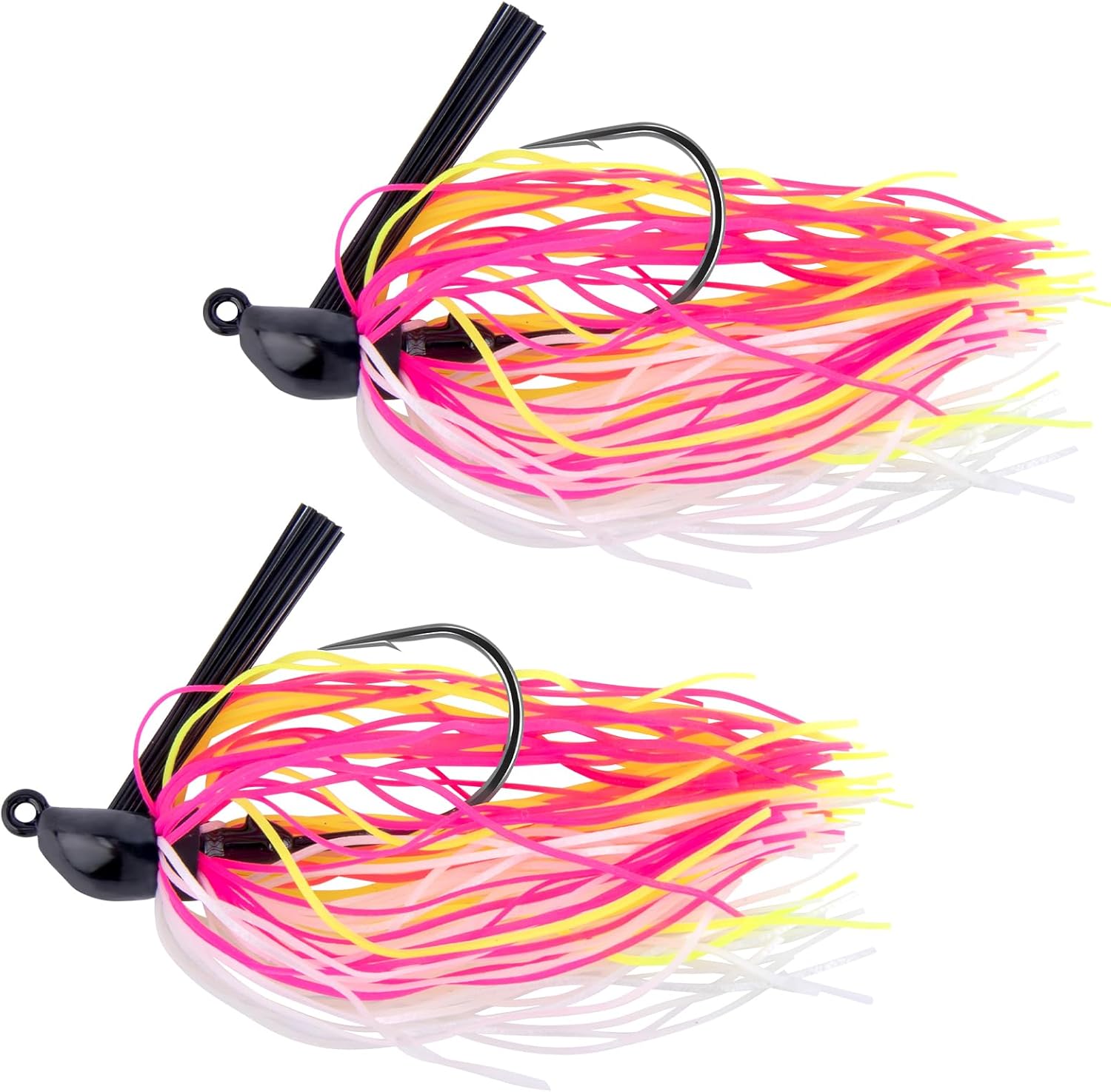2 Pack Weedless Bass Fishing Jigs Flipping Casting Swim Hook Lures Freshwater Pitching Marshmallow 3/8oz-Hook #4/0