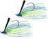 2 Pack Swim Jigs Weedless Bass Fishing Hook Lures with Reinforced Weed Guard Fish Head Swimbait Silicone Skirt Pike Walleye Muskie Freshwater Chartreuse/Blue Shad 1/2oz