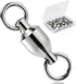 20 Pack Fishing Swivels, Ball Bearing Swivels Tackles, Copper Stainless Steel Solid Rings High Strength Barrel Saltwater - 
