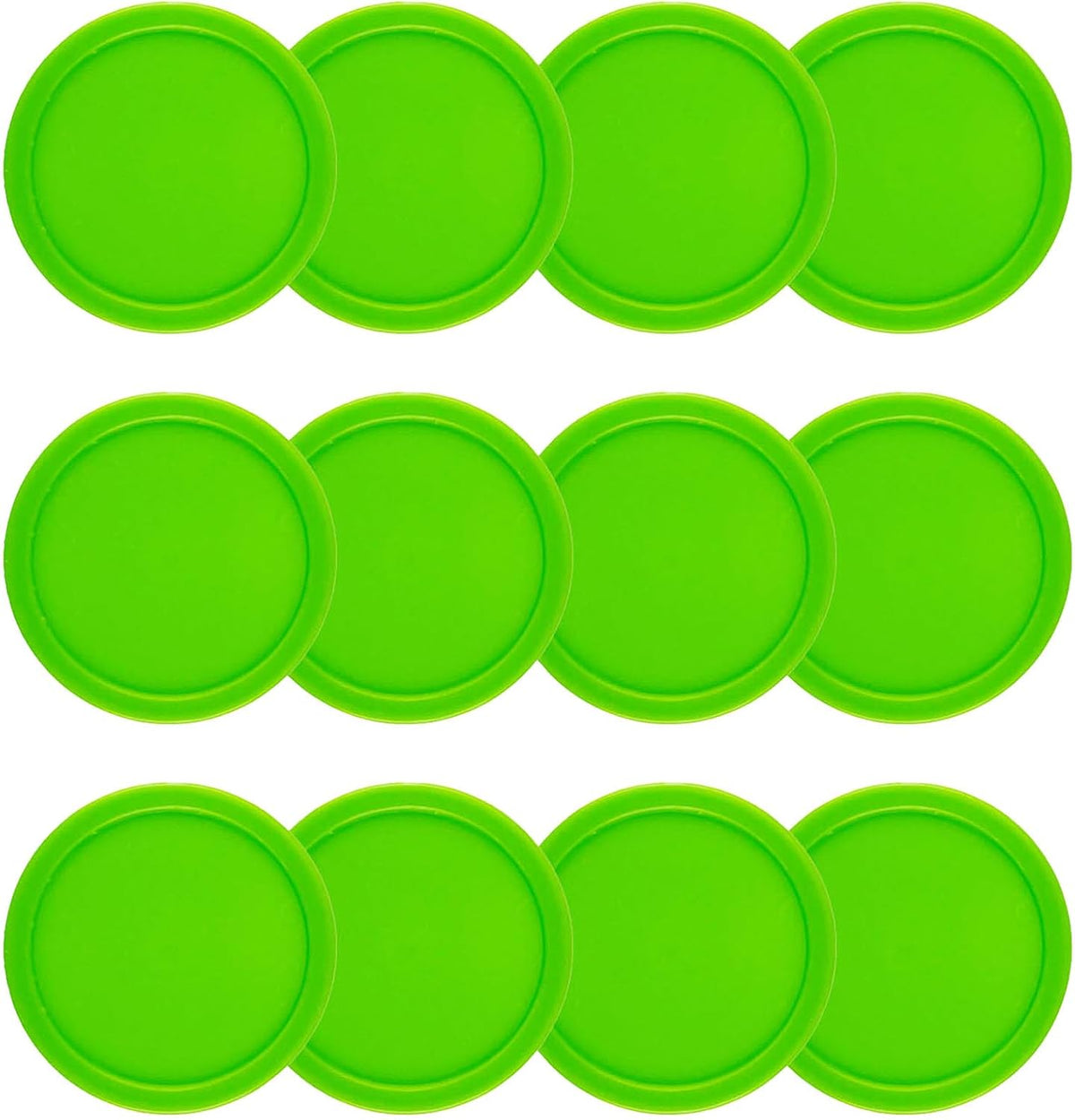 12 Pack 2.5 Inch Air Hockey Pucks for Small Size Table Green 64x4 mm