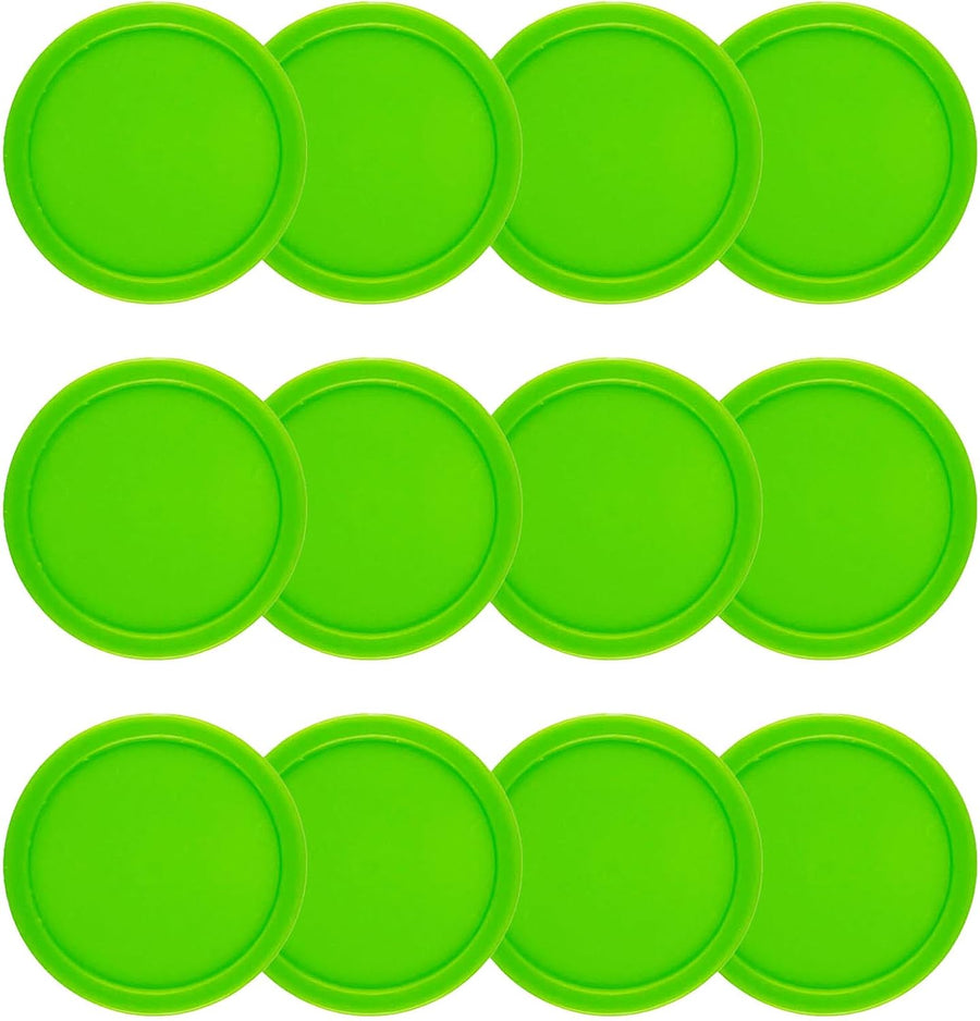 12 Pack 2.5 Inch Air Hockey Pucks for Small Size Table Green 64x4 mm