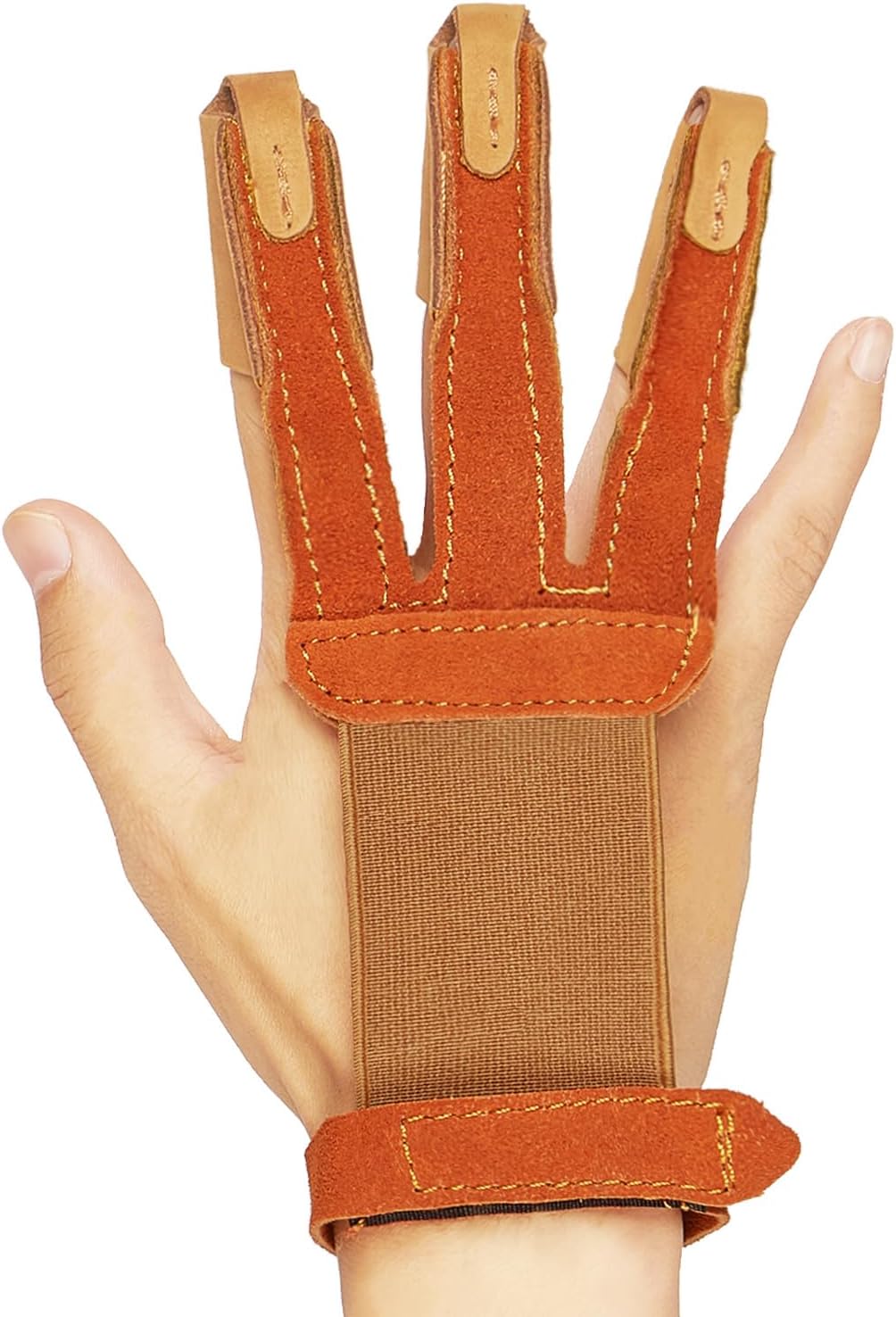 Archery Gloves 3 Finger Leather Shooting Glove Protective Gear Accessories for Traditional Bow Recurve Men Adult Women -