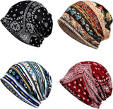 4 PCS Women Baggy Slouchy Beanie Chemo Hat Cap Snood Cancer Headwear Multicolor One Size