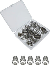 30 Pack 304 Stainless Steel Universal Quick Release Bike Wheel Skewer Springs with Storage Box 