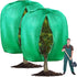 2pcs Huge Plant Covers Freeze Protection, 95"x83" Winter Tree Cover with Zipper Drawstring Thickened Frost Blanket Cloth Outside Plants Wrap Bag Garden for Potted Shrubs Flower Fruit