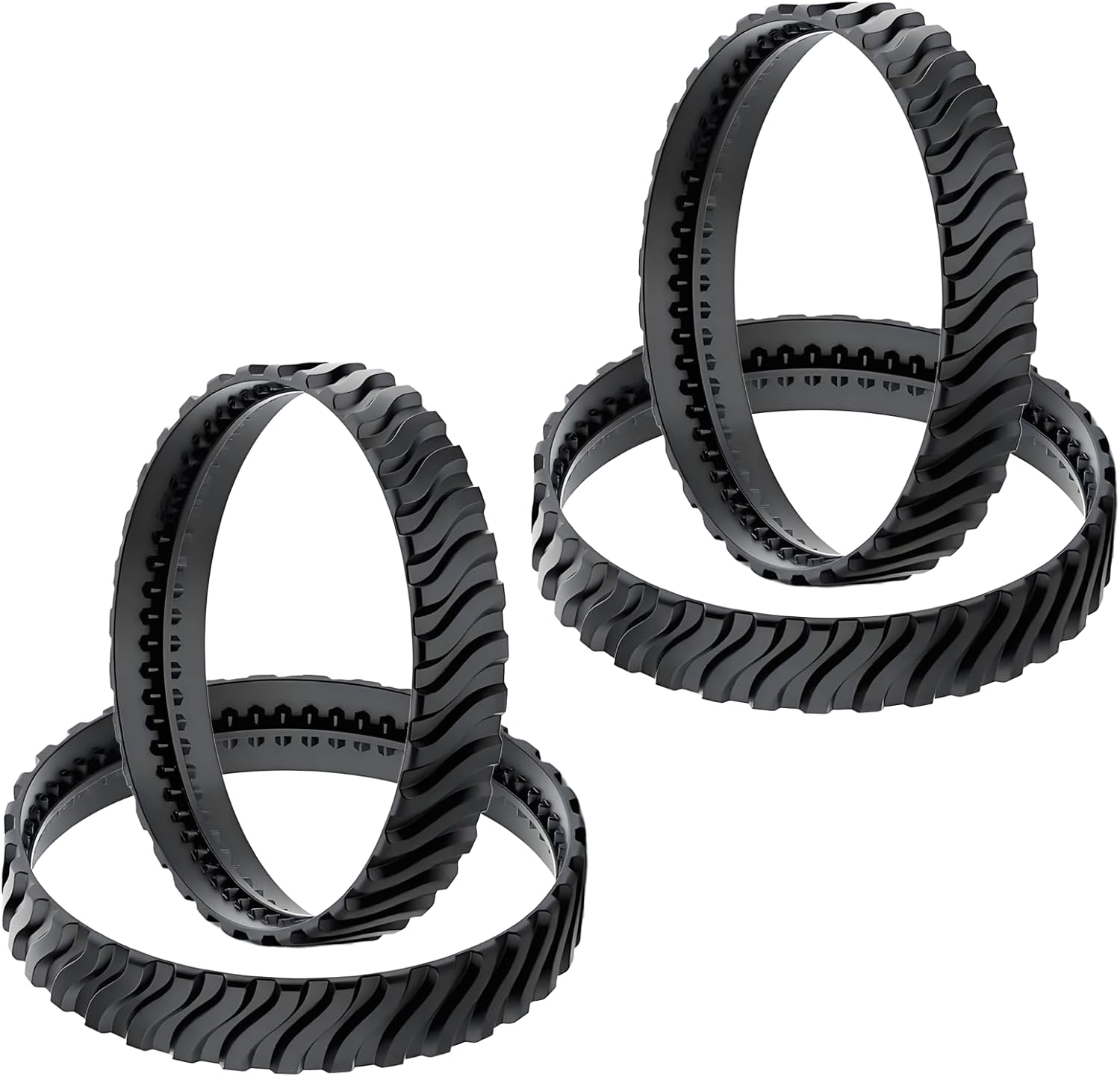 4PCS Pool Cleaner Tracks R0526100 Compatible with Zodiac MX8 / MX6 Elite Models In-Ground Sweeper, Heavy Duty Rubber Tires Baracuda Cleaners, Treads -