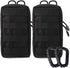 2 Pack Molle Pouches - Tactical Compact Water-Resistant Utility Gadget Gear EDC Pouch Hanging Waist Bags Black