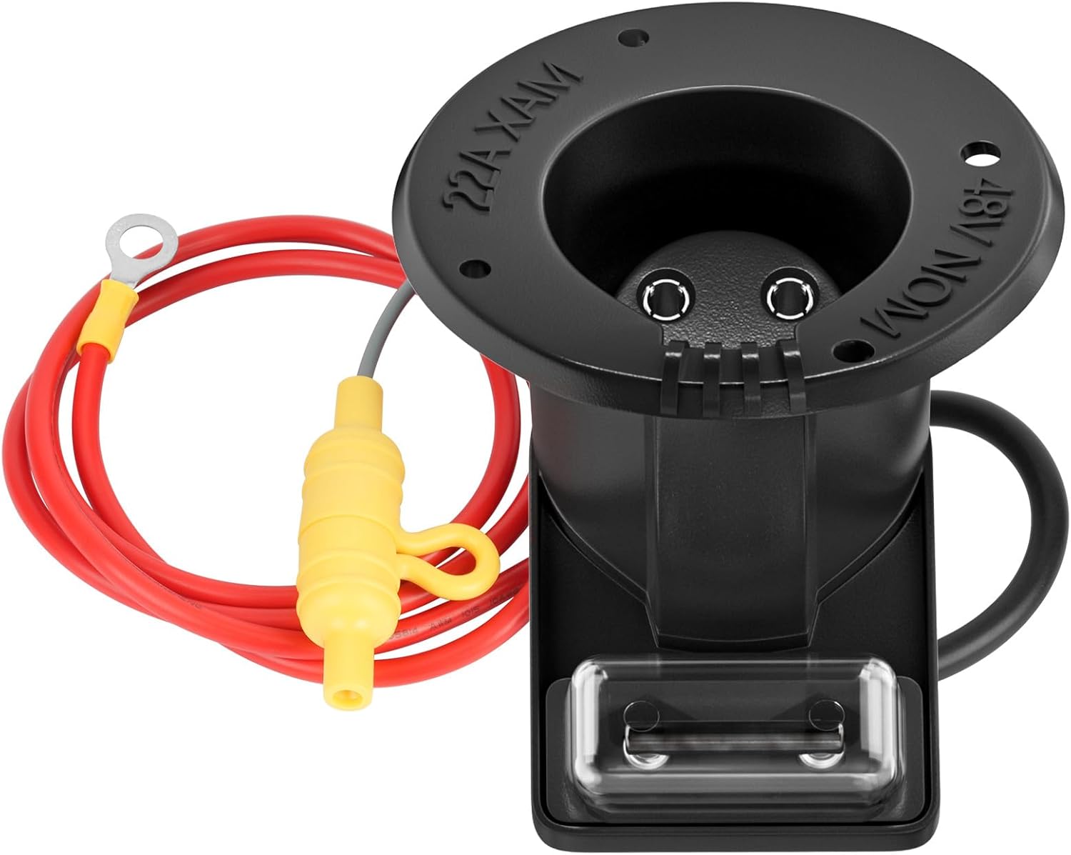 48V Club Car Charger Receptacle Plug for DS Modes, Golf Cart Charging Port with Cord and OEM 101828901 101802101 -