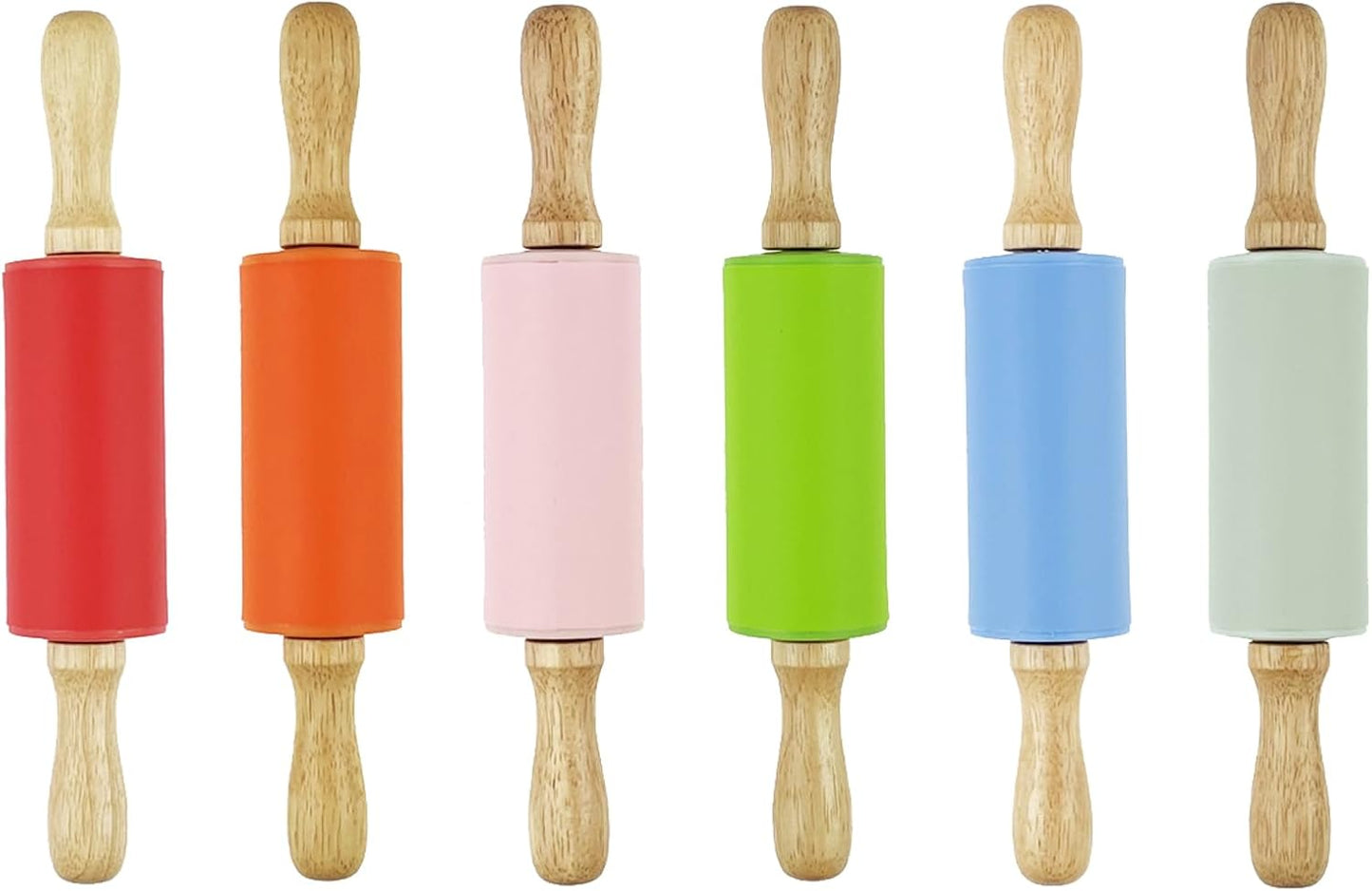 6 Pack Mini Small Rolling Pin for Kids, Kids Wooden Handle (9 Inch)  9 Inch