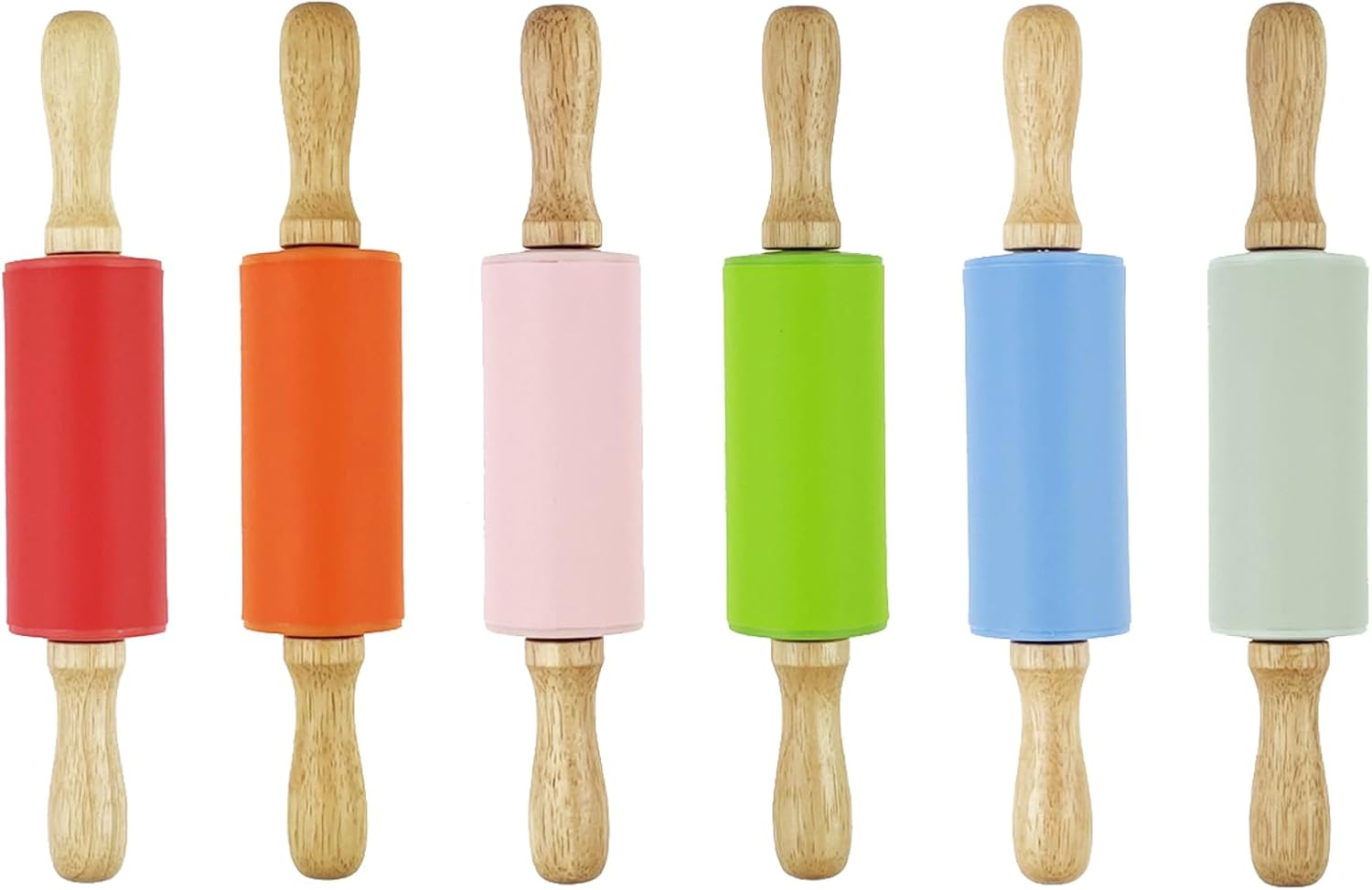 6 Pack Mini Small Rolling Pin for Kids, Kids Wooden Handle (9 Inch)  9 Inch