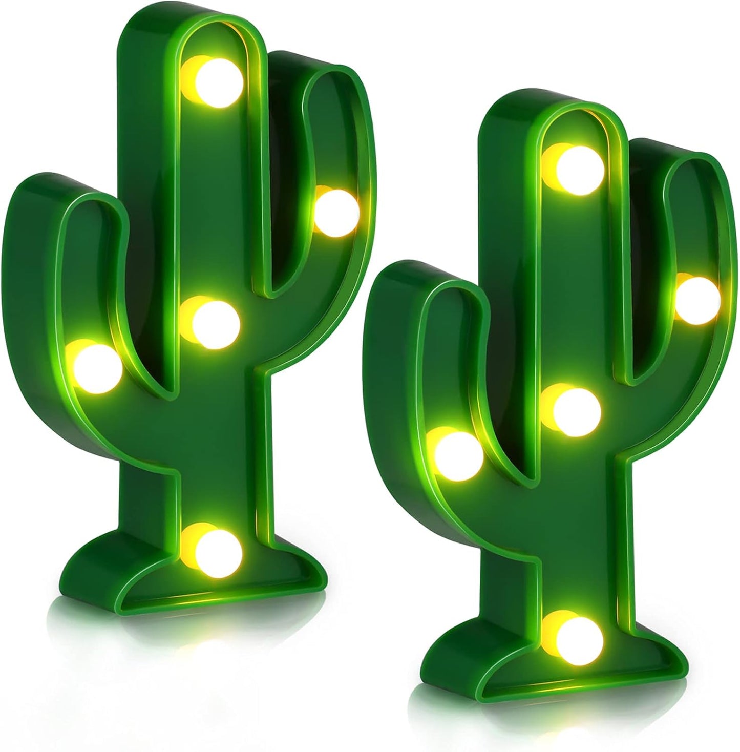 2 Pcs LED Night Light Cactus Mexican Party Decorations Cinco De Mayo Cute Lamp for Table Room Bedroom Decoration Home(4.72 x 2.76 Inch) - 4.72 Inch