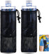 2 Pcs Water Bottle Holder for Backpack Foldable Mesh and Snack Adjustable Pouch Tactical Attachments Carrier Hiking Bicycle(Black) -