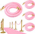 4 Pieces Pink Velvet Stanchion Rope 5 Feet Ropes with Gold Clasps for Party Hotels Wedding Movie Theaters Grand Openings Crowd Control Barrier Supplies -