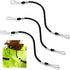 3 Pcs Whistle Lanyard Double Clip Lightweight and Sturdy Nylon with Metal for Coach Wrestling Referee School Football Basketball Team Class Competition Training, Black -