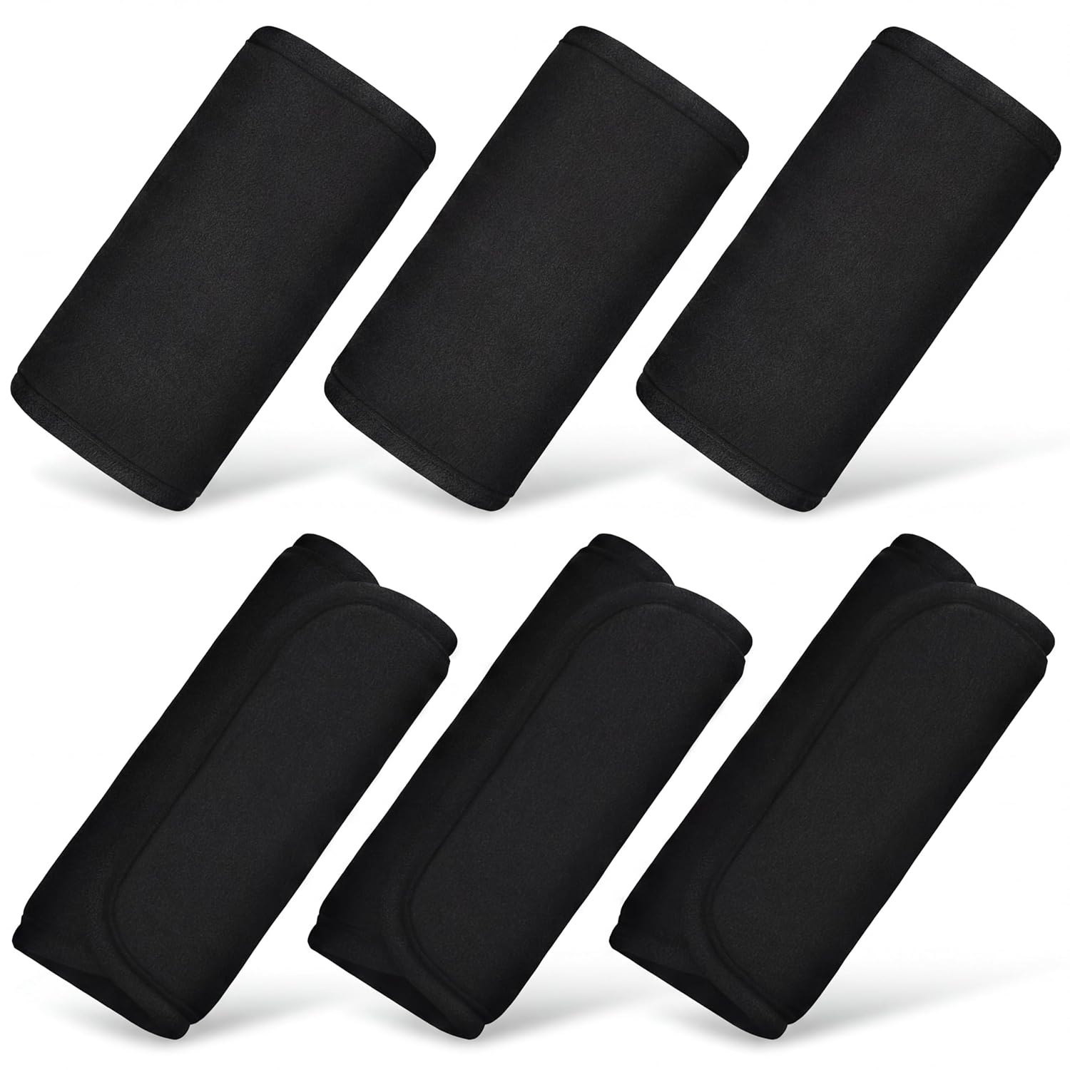 6 Pieces Car Seat Strap Pads Covers for Baby Kids, Carseat Shoulder Pads, Soft Belt Cover Infant Stroller Safety Cushion Boy and Girl, 2.4 x 5.7 Inches(Black) Black -