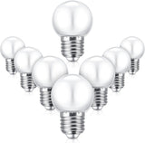LED Night Light Bulb 1 Watt Low Wattage Bulbs 7.5 Equivalent 4511220 Lighting S11 White Lightbulb Small Globe with E26 Medium Base G45 2700k Not Dimmable for Outdoor Christmas, 8 Pieces -