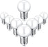 LED Night Light Bulb 1 Watt Low Wattage Bulbs 7.5 Equivalent 4511220 Lighting S11 White Lightbulb Small Globe with E26 Medium Base G45 2700k Not Dimmable for Outdoor Christmas, 8 Pieces -