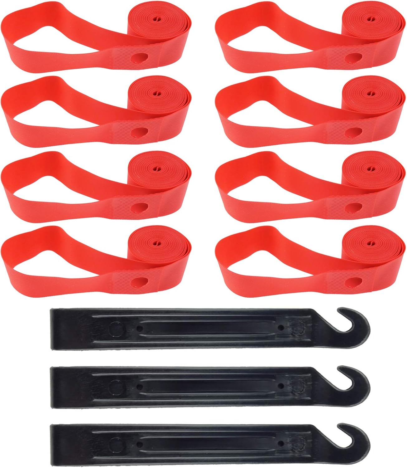 8 Pack Bicycle Rim Strip Tape with 3 Tire Lever,26 Inch or 700C 