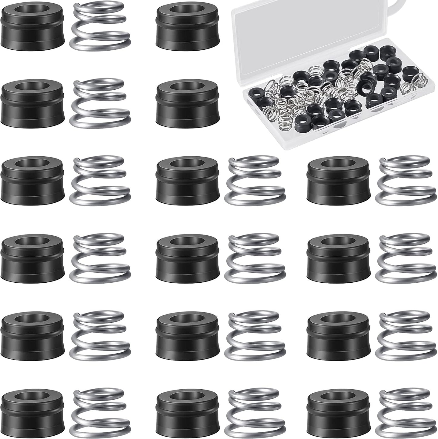 36 Pairs RP4993 Replacement Seats and Springs Faucet Repair Kit Rp4993 Compatible with Rod Replacement, Black -
