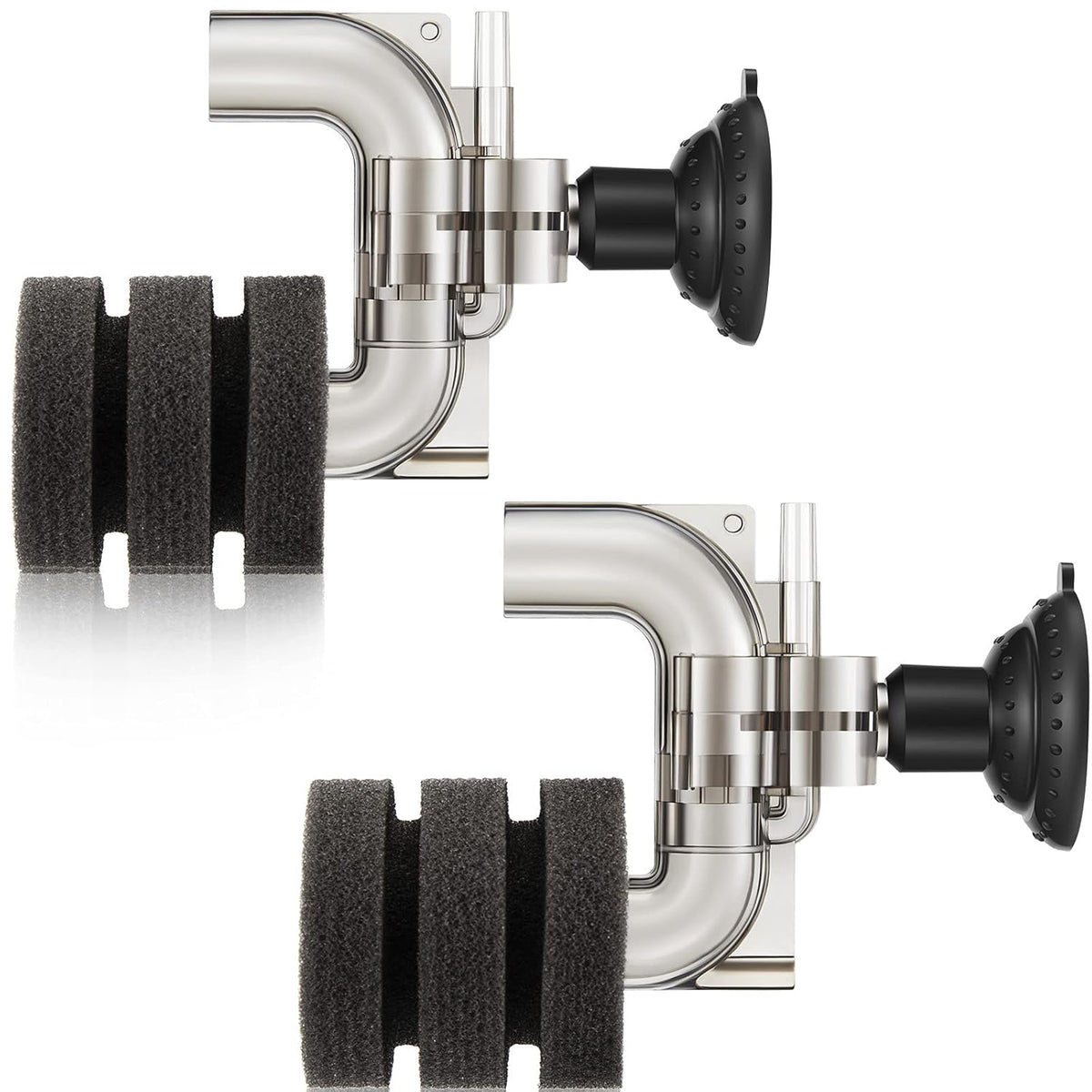 2 Pieces Mini Aquarium Single Sponge Filter Submersible Foam Quiet for Small Fish Tank 0.5-5 Gallon Fixed Freshwater Salt Water -