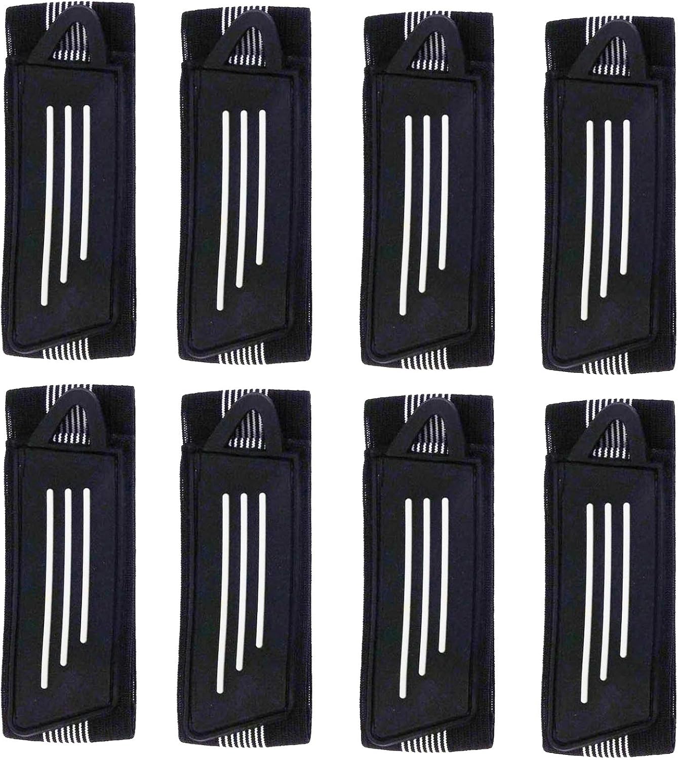 8 Pack Elastic Bike Bicycle Ankle Leg Riding Puttee Cycling Safety Bind Pant Bands Clip Strap Belt Fully Adjustable Cycling, Jogging, Camping (Black) 