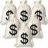 48 Pcs Canvas Money Bags Bulk with Drawstring Dollar Sign Sacks Pouch 4.3 x 7.1 Inch Cash Coin Props for Halloween Bank Robber Pirate Cosplay Party Favors -