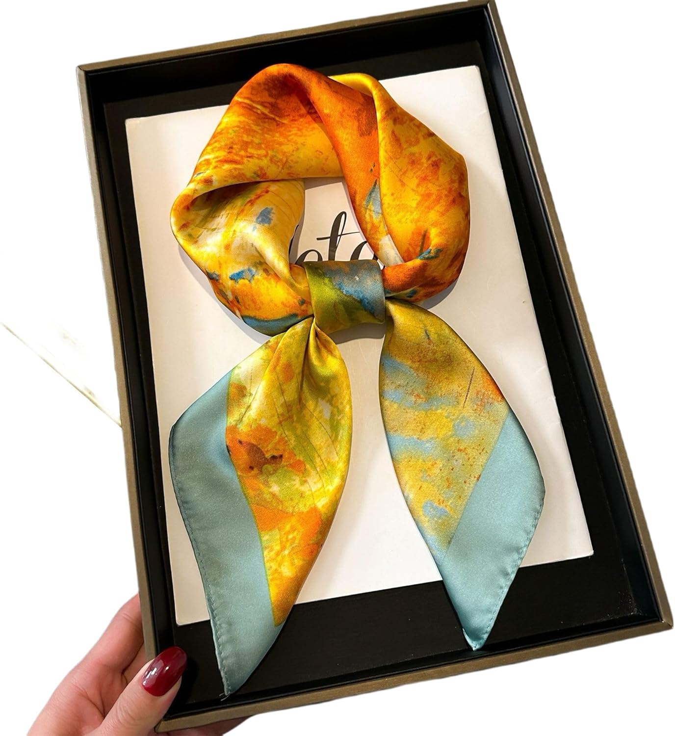 Head Scarf for Women Soft Like Silk and Versatile Neck Scarves Dressy Fashion Accessories Gift Feather 