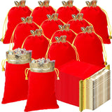 50 Pieces Velvet Bags Soft Jewelry Pouch with Drawstrings Velour Packaging Drawstring Present Bag for Candy Wedding Party Birthday Christmas Thanksgiving, 4.7 x 6.3 Inch (Red) Red 4.7x6.3 (Pack of 50)