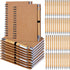 50 Set Notebook with Pen Bulk Appreciation Gifts, Spiral Kraft Pocket Notebooks Lined Journal Thank You Gifts for Employee Teacher Nurse Back to School Favors -