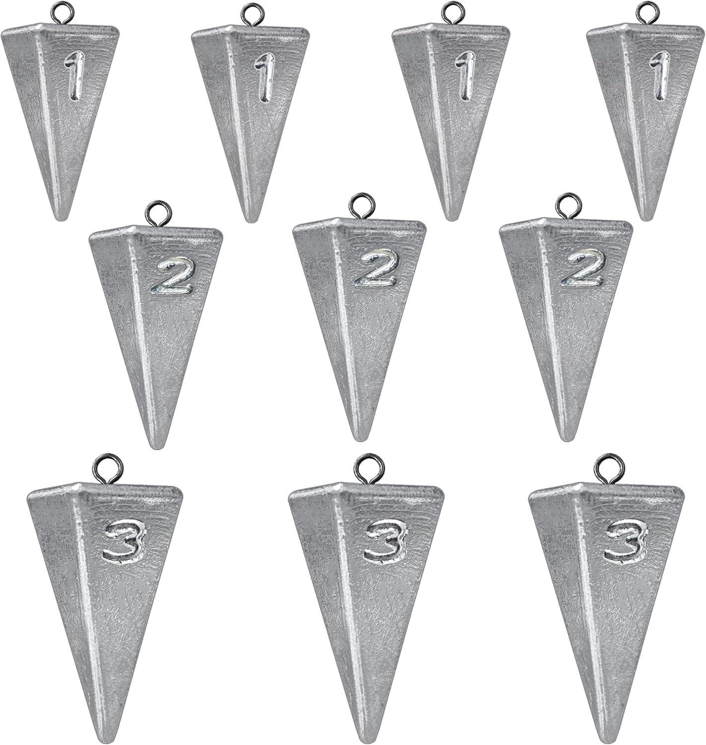 Fishing Weights Pyramid Sinkers Kit Bullet for Ocean Saltwater Surf Gear Tackle 1oz 2oz 3oz 