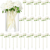28 Pcs Valentine's Day Flower Rose Pens Valentine Gifts Artificial Floral 0.5mm Black Ink Gel Pen for Valentines Wedding Mother's Home Office Supplies(White) White -