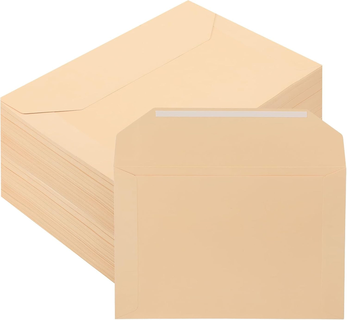 100 Pack Legal Size File Envelope 10" x 15" Document Folder Heavyweight Manila 143 lb Ungummed Flap Jackets for Attorney Employee Mailing Office Business, Beige -