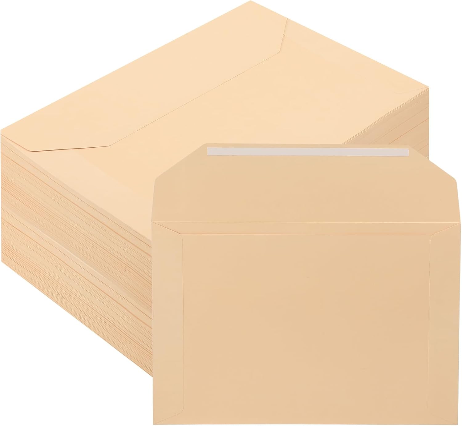 100 Pack Legal Size File Envelope 10" x 15" Document Folder Heavyweight Manila 143 lb Ungummed Flap Jackets for Attorney Employee Mailing Office Business, Beige -