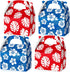 12 Pcs Hawaiian Luau Party Favor Treat Boxes Blue and Red Cartoon Paper Summer Tropical Hibiscus Palm Leaves Gable Goodie Bags for Birthday Aloha Pool Supplies -