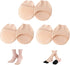 Ball of Foot Cushion Socks Women Toe Cover with Padding Topper Liner No Show Half Sock Sponge Beige-3 Pairs One Size