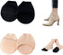 Ball of Foot Cushion Socks Seamless Toe Topper Half Forefoot Non-Slip Pain Relief 1 Pair Black Beige Medium