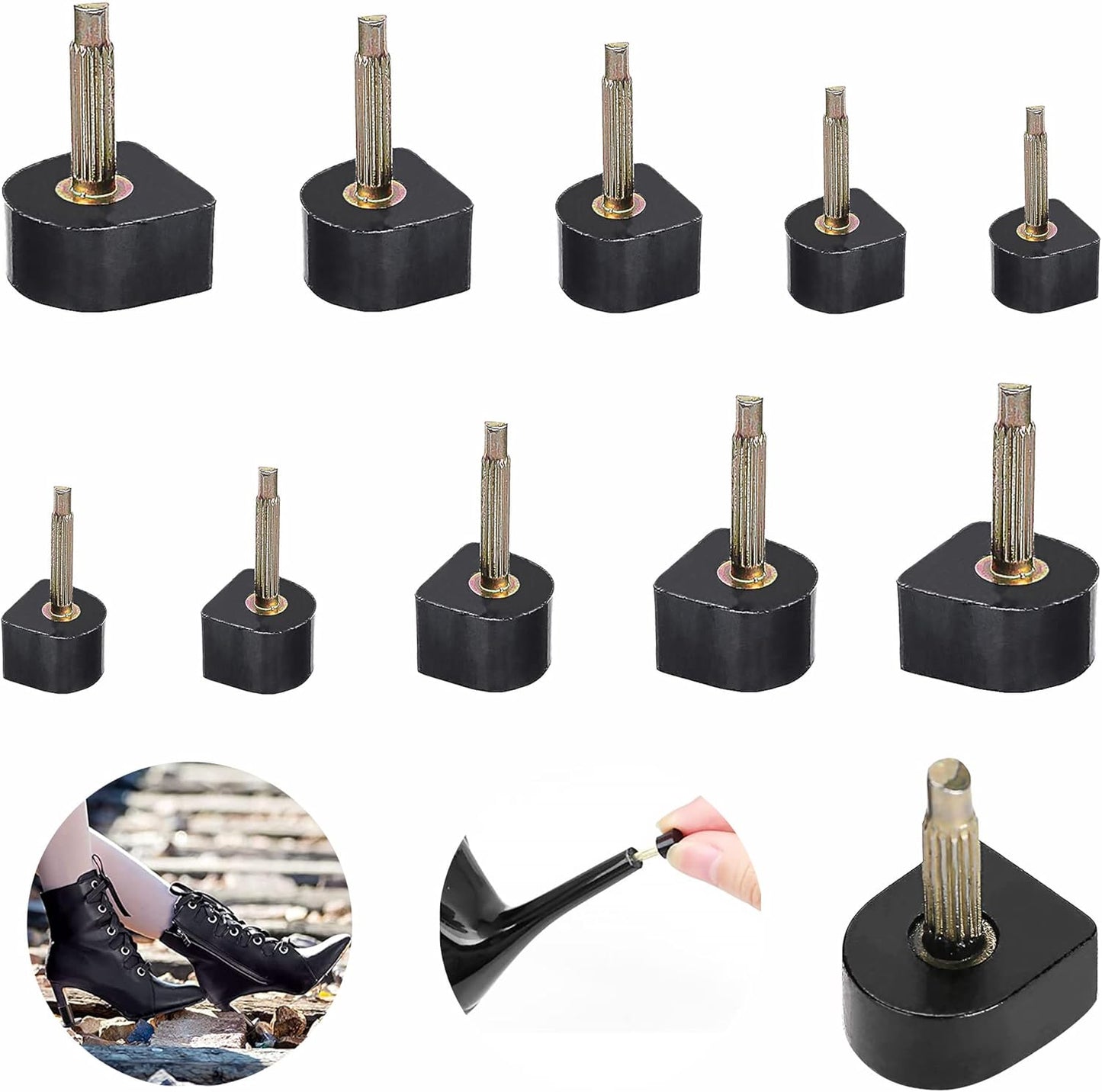 10Pairs U Shaped Heel Caps Cover High Tips Replacement Kit Protectors for Shoes -