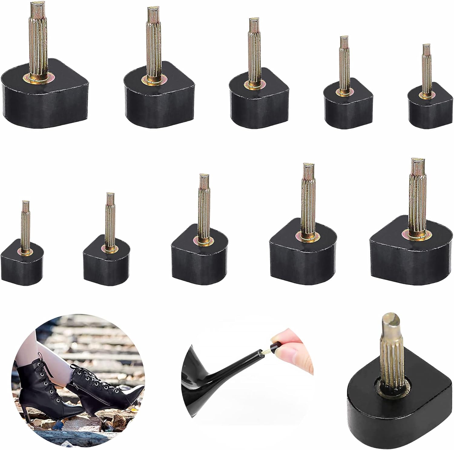 10Pairs U Shaped Heel Caps Cover High Tips Replacement Kit Protectors for Shoes -