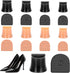High Heel Protective Caps, 8 Pairs Tip Covers 4 Sizes Stoppers, Protectors for Walking on Grass Soft Mud Gravel U-black+apricot -
