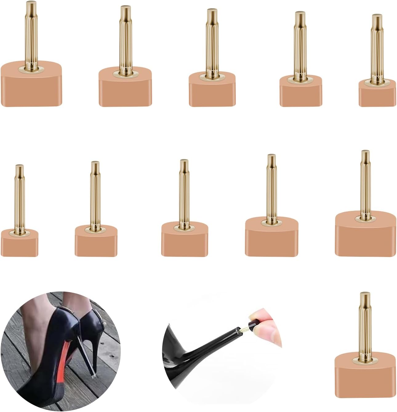 10Pairs High Heel Tips Replacement Kit Caps Cover Protectors Dowels for -