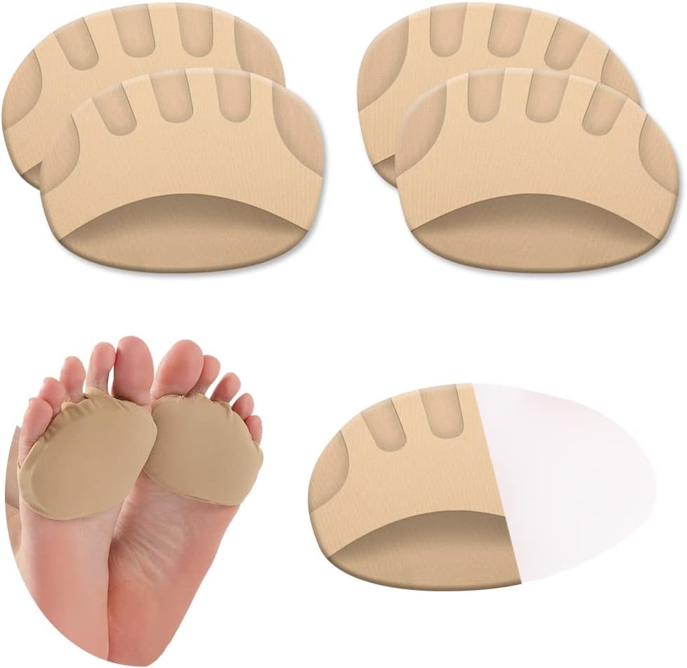 2 Pairs Honeycomb Fabric Forefoot Pads Men Women Soft Metatarsal Gel Ball of Foot Cushions for Relieving Fatigue-Small - Small